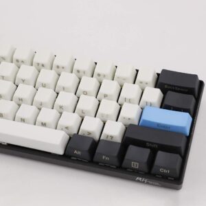 61keys ANSI Layout OEM Profile keycaps PBT Key Cap for Switches Gaming Mechanical Keyboard White+Red Color