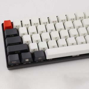 61keys ANSI Layout OEM Profile keycaps PBT Key Cap for Switches Gaming Mechanical Keyboard White+Red Color