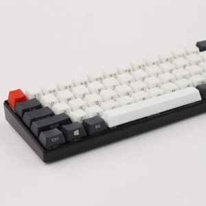 61keys ANSI Layout OEM Profile keycaps PBT Key Cap for Switches Gaming Mechanical Keyboard White+Red Color