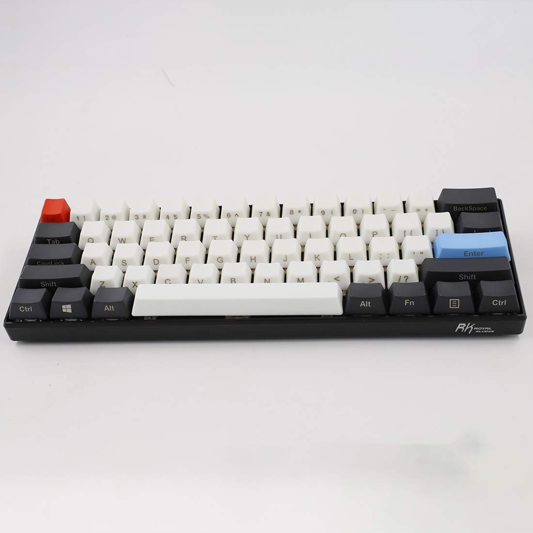 61keys ANSI Layout OEM Profile keycaps PBT Key Cap for Switches Gaming Mechanical Keyboard White+Red Color