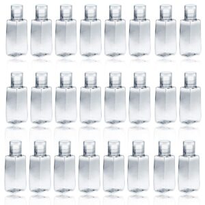bignc 30 pack portable travel bottle, empty clear travel refillable flip-top bottles for travel outdoor camping business, 1ounce