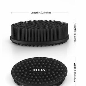 HEETA 2 Pack Silicone Body Scrubber, Gentle Exfoliating Body Scrubber, Shower Scrubber Silicone Loofah Brush, Easy to Clean, Gentle Massage with Body Brush for Kids Women Men All Kinds of Skin