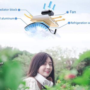 Honsy Neck Fan Air Conditioner Portable Personal Neck Fan Air Conditioner Wearable Ac Battery Rechargeable Mini Personal Fan Cooling Bladeless Neck Fan for Women Men Ice Cooler Outdoor Neck Fan