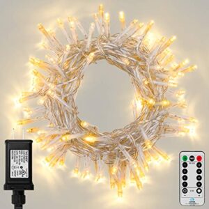 koxly outdoor string lights 200 led 66ft long fairy tree light with remote control timer waterproof christmas decorative extendable lights plug in 8 modes twinkle lights for wedding party holiday