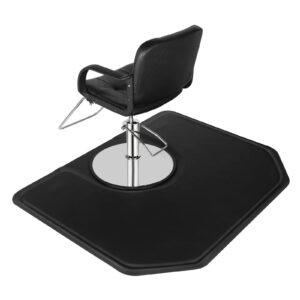 omysalon 4'x5' - 1/2'' thick salon anti fatigue mat for hairstylist standing, barber floor matt with circle cut out for styling chair, hair cutting hairdressing equipment