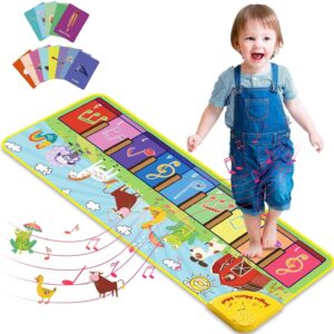 Baby Musical Mats with 25 Music Sounds, Musical Toys Child Floor Piano Keyboard Mat Carpet Animal Blanket Touch Playmat Early Education Toys for Baby Girls Boys Toddlers (1 to 5 Years Old)