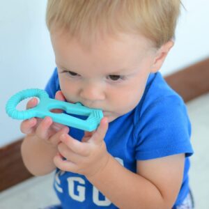 The Teething Key by Eztotz | Made in USA - BPA Free Silicone Baby Teether Toy for Infants Babies Toddlers | 0+ Months Easy Grip Multiple Texture Molar Reach - Great Baby Shower Registry Gift