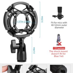 InnoGear Desktop Microphone Stand, Mic Stand Desk Table with Weighted Base Shock Mount Mic Clip 3/8" to 5/8" Adapter Adjustable Height for Hyper X QuadCast Fifine K669B AT2020 Shure SM58 PGA48