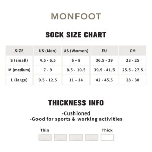 MONFOOT Women's and Men's 8 Pairs Athletic Cushion Crew Socks Striped Medium, multipack