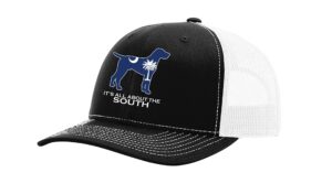 it's all about the south south carolina flag filled pointer mesh back trucker hat-black/white