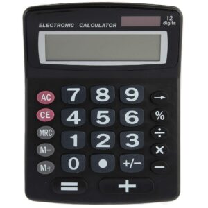 lily' home jumbo 12 digit with solar power, large lcd display - desktop calculator, dual power, large button design, battery operation, easy-to-read tilted, for home, office, school, class & business