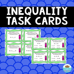 inequality & variable task cards