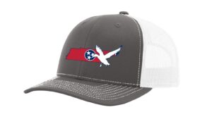 it's all about the south tennessee state flag filled and duck mesh back trucker hat-charcoal/white