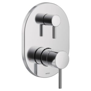 moen align chrome m-core 3-series 2-handle shower trim with integrated transfer valve, valve required, ut3290