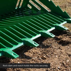 Titan Attachments 48in Fine Grade Skeleton Rock Bucket with Teeth for John Deere Loader with Hook and Pin Connection