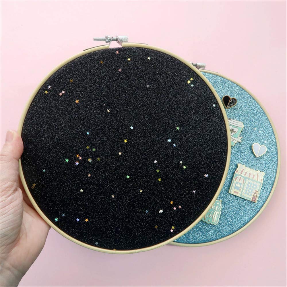 REOVE Wall Hanging Pin Collection Display Stand Enamel Pin Display Holder Display Board, Canvas Leather Embroidery Hoop for Display Pins Buttons Wall Decoration