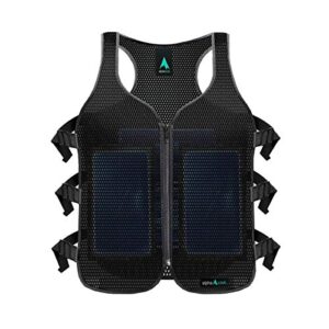 alphacool frosty mesh ice vest for men and women – cooling vest with ice packs, 2 sets – three gel pad pockets – adjustable straps for custom fit, black