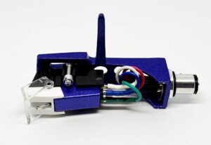 maglite blue headshell with cartridge, stylus, and mounting bolts for technics turntables