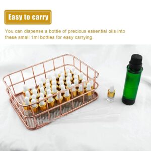 Easeen 50 Pcs Sample Dropper Bottles, 1ml Clear Mini Dropper Bottles with 2 Pcs Plastic Droppers for Traveling Essential Oils DIY Cosmetic Liquid Sample Perfume