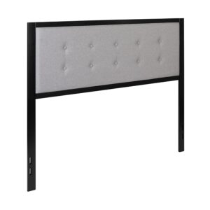 flash furniture bristol metal tufted upholstered queen size headboard in light gray fabric