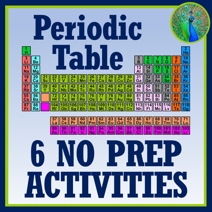 Periodic Table Set of 6 Activity NGSS MS-PS1-