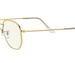 Ray-Ban RB3548 Hexagonal Glasses, Legend Gold/Clear Blue Light Filtering, 51 mm