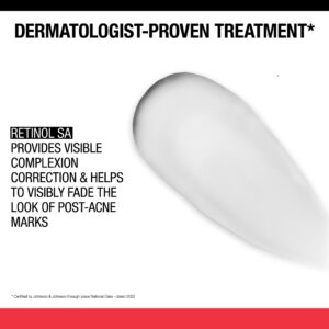 Neutrogena Stubborn Marks PM Treatment with Retinol SA, Face-Exfoliating Treatment to Help Reverse the Look of Post-Acne Marks & Uneven Skin Tone, Oil-Free, Non-Comedogenic, PM Treatment, unscented, 1.0 Fl Oz