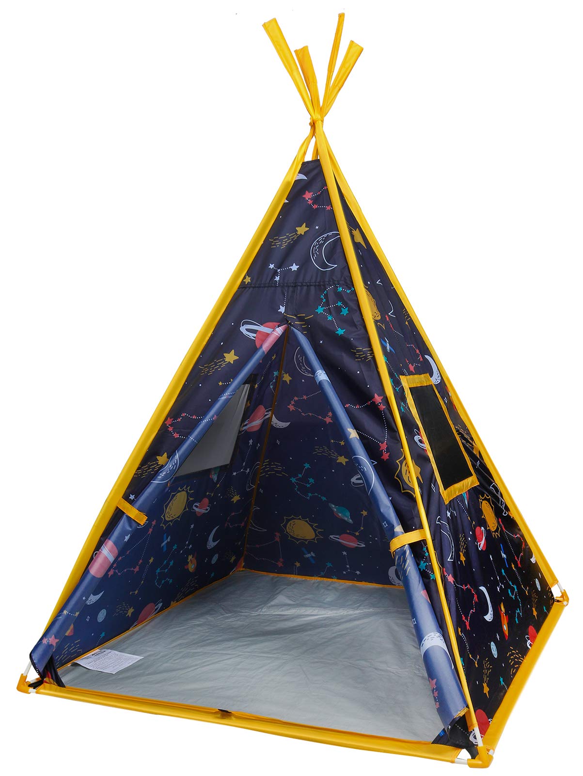 MountRhino Kids Teepee Tent -44”x44”x61” Large Happy Hut Galaxy Space Kids Tent, Indoor Outdoor Playhouse Tents for Boys and Girls,Kids Indian Teepee Play Tent,Perfect Kid’s Gift