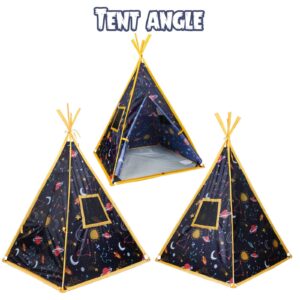 MountRhino Kids Teepee Tent -44”x44”x61” Large Happy Hut Galaxy Space Kids Tent, Indoor Outdoor Playhouse Tents for Boys and Girls,Kids Indian Teepee Play Tent,Perfect Kid’s Gift