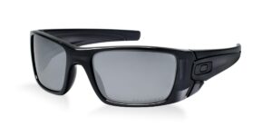 oakley men's oo9096 fuel cell rectangular sunglasses, polished black/clear, 60 mm