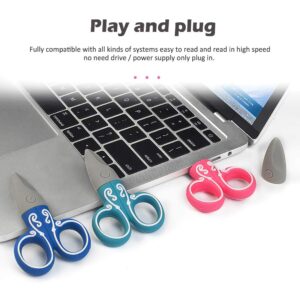 LEIZHAN Cute USB Flash Drive 16GB, 3 Pack Scissors Design Novelty Thumb Drive USB 2.0 Computer Memory Stick Pen Drive U Disk Jump Drive Gift