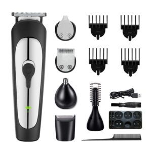 hair trimmer for men cordless hair clippers beard trimmer,nose hair trimmer,eyebrow trimmer,body groomer,6-in-1 led display rechargeable hair cutting kit