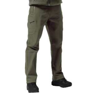 free soldier men's outdoor softshell fleece lined cargo pants snow ski hiking pants with belt (army green 32w x 32l)