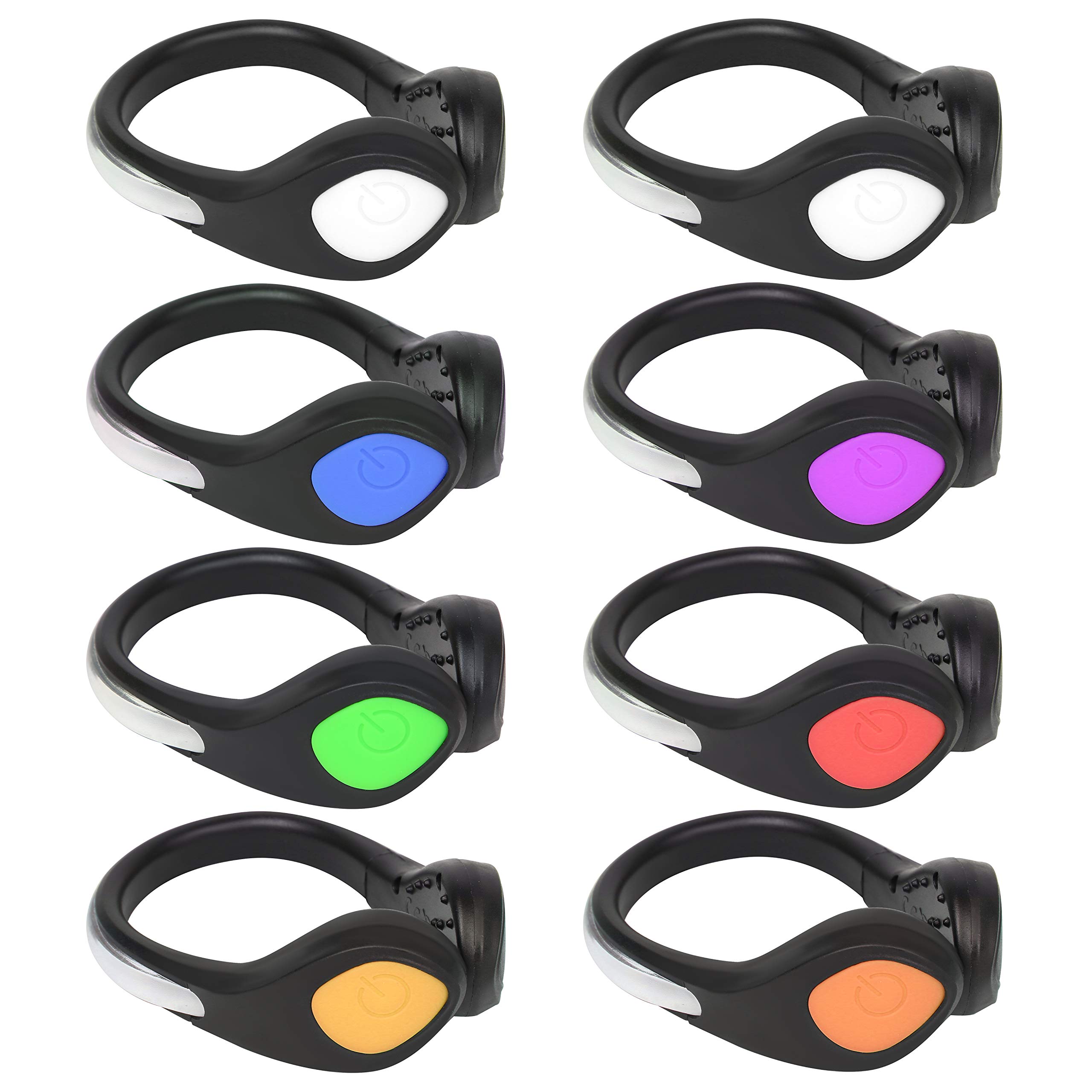 PROLOSO 8 Pack Shoe Lights for Runners Clip On Shoe Clip Lights for Running at Night Walking Jogging Biking Cycling Safety Accessories