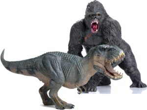 gemini&genius king kong toys vastatosaurus rex dinosaur world toys stand up with movable jaw gorilla action figurine gift for kids