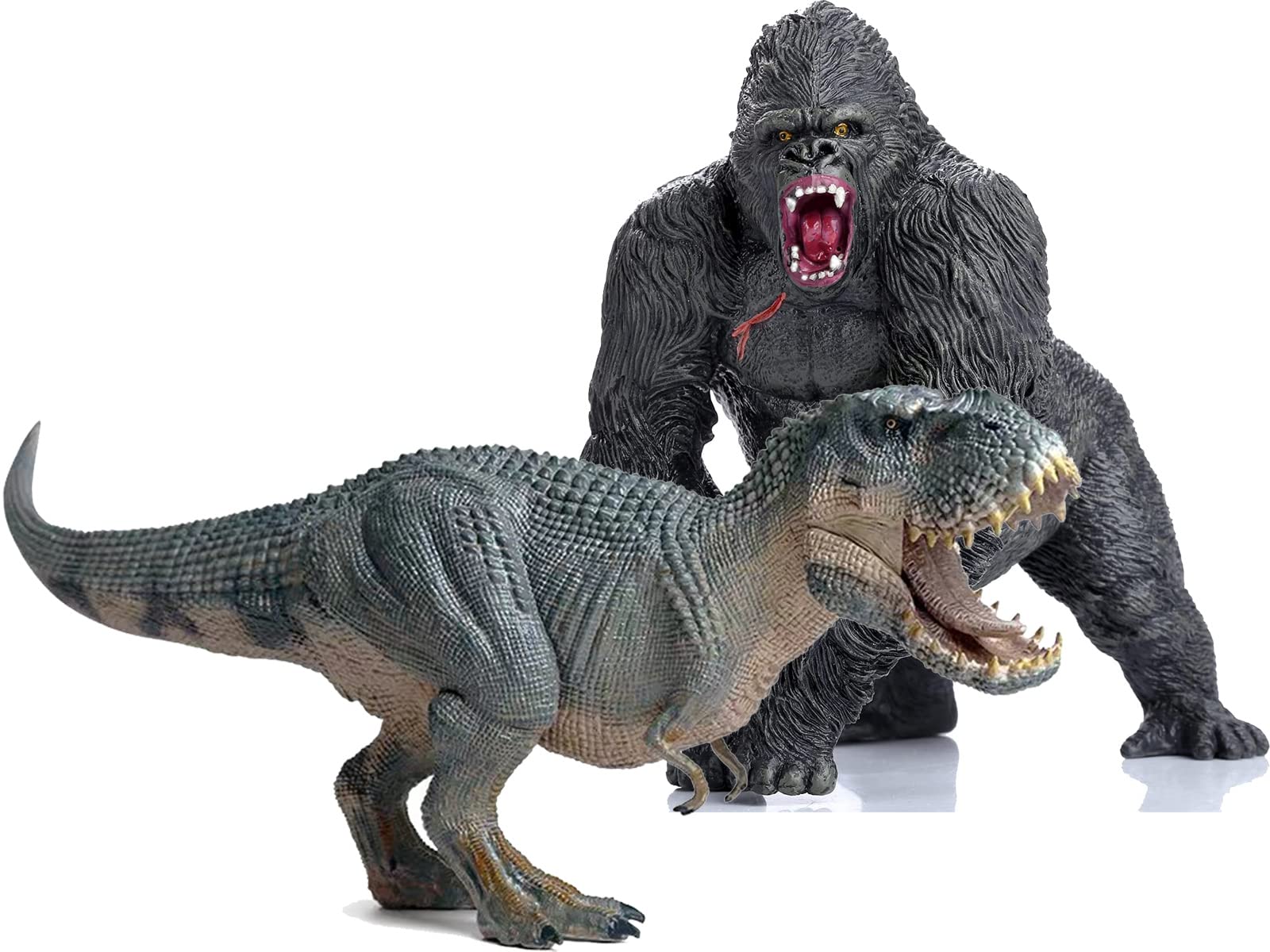 Gemini&Genius King Kong Toys Vastatosaurus Rex Dinosaur World Toys Stand Up with Movable Jaw Gorilla Action Figurine Gift for Kids