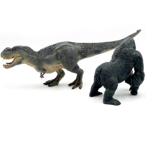 Gemini&Genius King Kong Toys Vastatosaurus Rex Dinosaur World Toys Stand Up with Movable Jaw Gorilla Action Figurine Gift for Kids