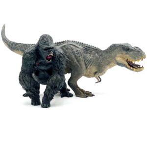 Gemini&Genius King Kong Toys Vastatosaurus Rex Dinosaur World Toys Stand Up with Movable Jaw Gorilla Action Figurine Gift for Kids