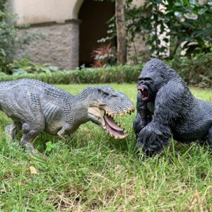 Gemini&Genius King Kong Toys Vastatosaurus Rex Dinosaur World Toys Stand Up with Movable Jaw Gorilla Action Figurine Gift for Kids