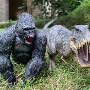 Gemini&Genius King Kong Toys Vastatosaurus Rex Dinosaur World Toys Stand Up with Movable Jaw Gorilla Action Figurine Gift for Kids