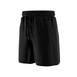 comfort 360° men’s athletic gym shorts with zipper pockets, 9” sports running workout shorts for men (medium, black)