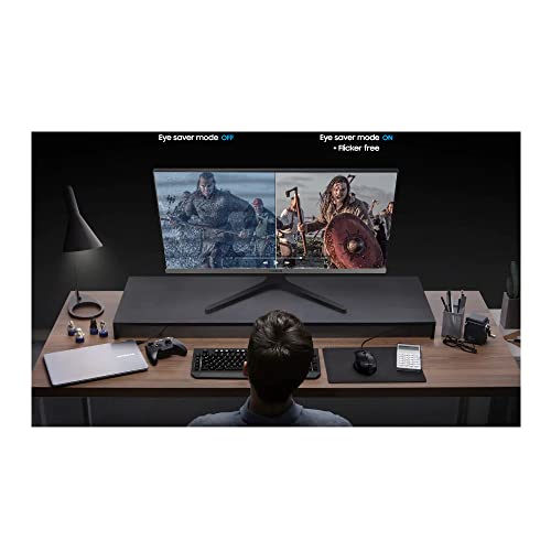 SAMSUNG 27 inch Class SR35 Full HD Monitor with Bezel-Less Design, AMD Freesync and 75Hz Refresh Rate (LS27R350FHNXZA)