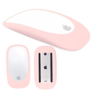 n/t silicone case cover protective skin for magic mouse 1/2 silicone case for apple magic ipad mouse (pink)