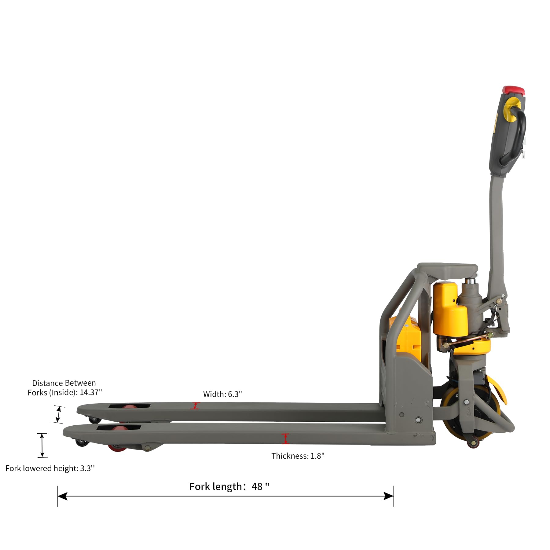 Xilin Electric Powered Pallet Jack 3300lbs Capacity Lithium Battery Walkie Pallet Truck 48"x27" Fork Size