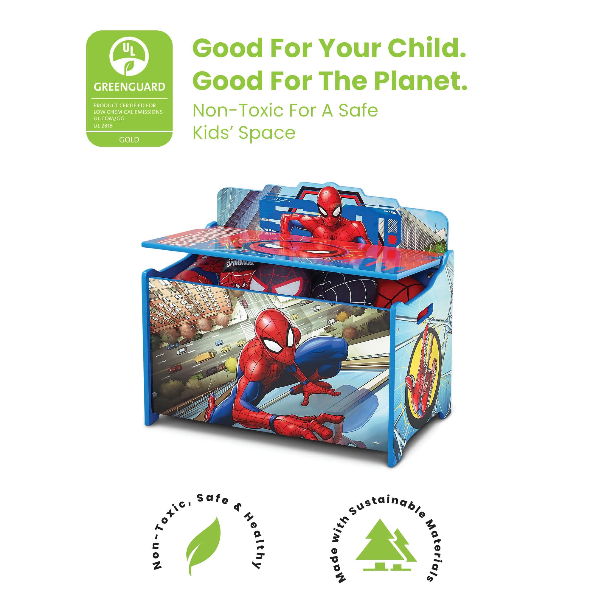 Delta Children Deluxe Toy Box, Spider-Man