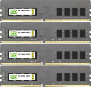 64gb kit 4x16gb ddr4-3200 pc4-25600 ecc udimm 2rx8 unbuffered server memory by nemix ram