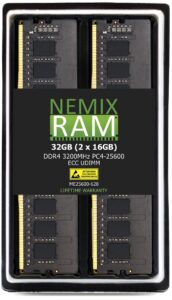 32gb kit 2x16gb ddr4-3200 pc4-25600 ecc 2rx8 unbuffered server memory by nemix ram