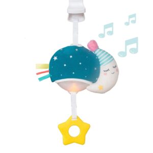 taf toys musical mini moon, on-the-go pull down hanging music and lights infant toy | parent and baby’s travel companion, soothe baby, keeps baby relaxed while strolling, for newborns and up