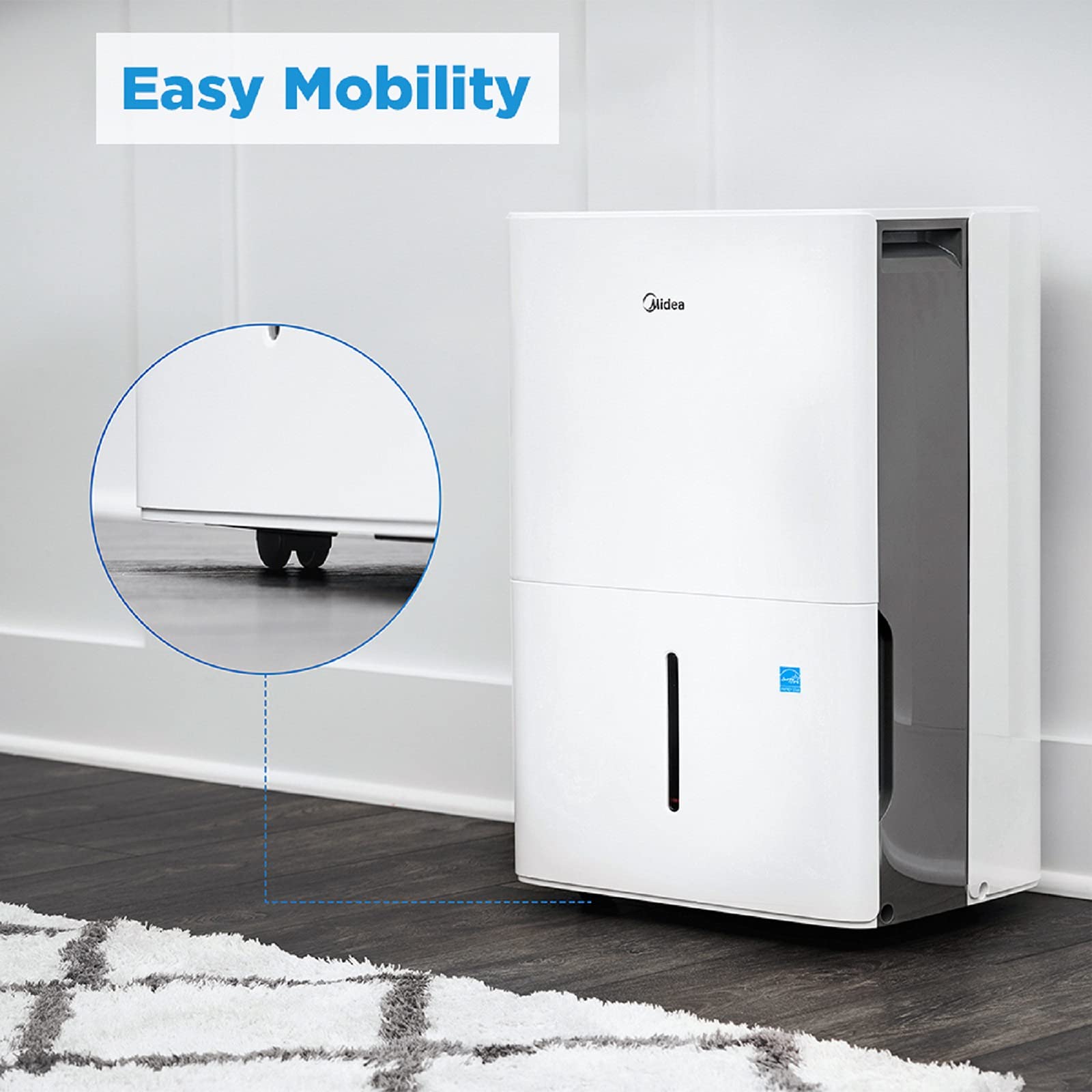 Midea MAD35C1ZWS Dehumidifier with Reusable Air Filter, Ideal for Basement, Bedroom, Bathroom, 35 Pint-2019 DOE, White & Eastman 60309, Black Rubber Washing Machine Drain Hose, 12 Ft Length, Feet