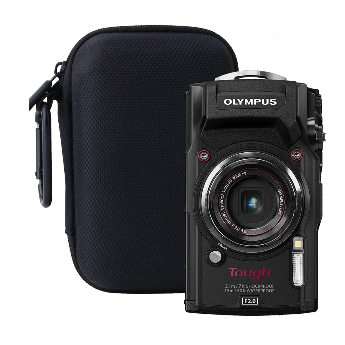 WERJIA Hard Carrying Case for Olympus Tough TG-7/TG-6/ TG-5/TG-4 Digital Camera Case (Storage case, Black)